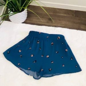 Adorable Floral Summer Shorts Blue NWT